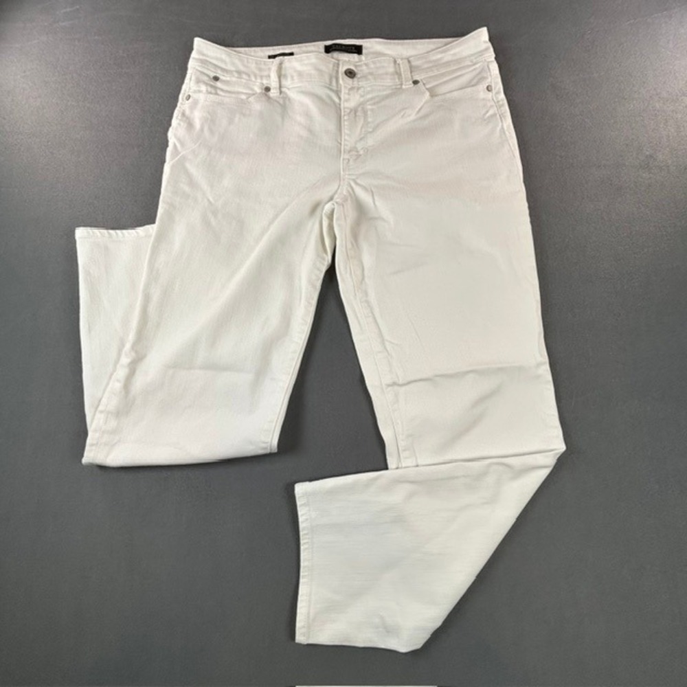 Talbots Women's Flawless Give Pocket White Boyfriend Jeans Stretch 12